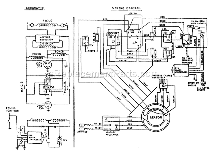Page E Diagram and Parts List for 8837-0  Briggs and Stratton Generator